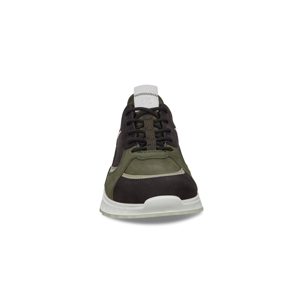 Mens Sneakers - ECCO St.1 - Black/Olive - 6745FNZVI